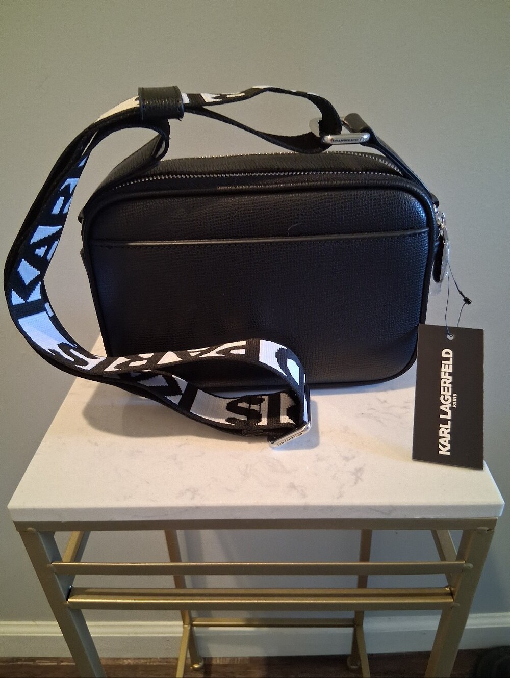 Karl Lagerfeld Double Zipper Black Bag - Picture 2 of 10